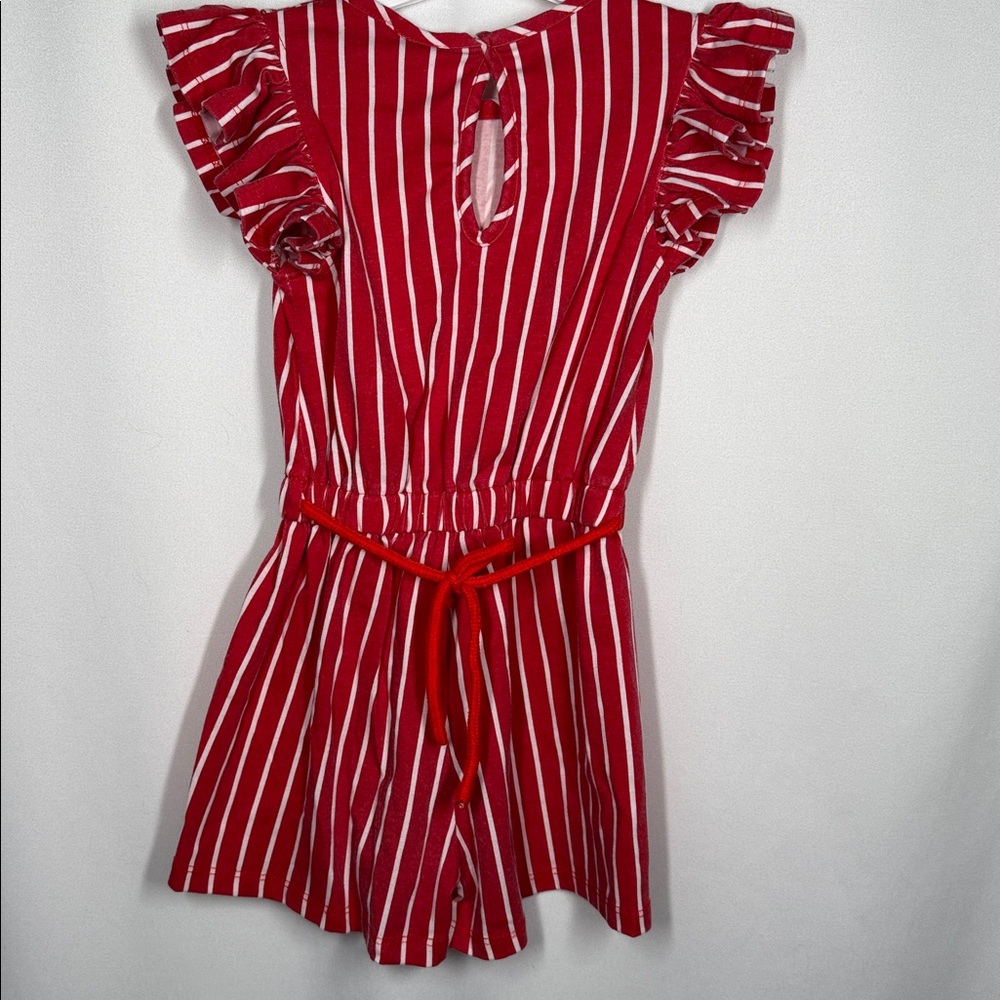 💜3/$15 Wonder Woman Red and White Striped Romper - Picture 4 of 7